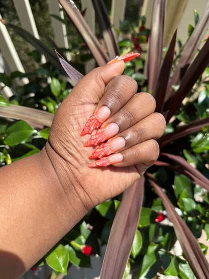 Tangerine Seashell Nail Set